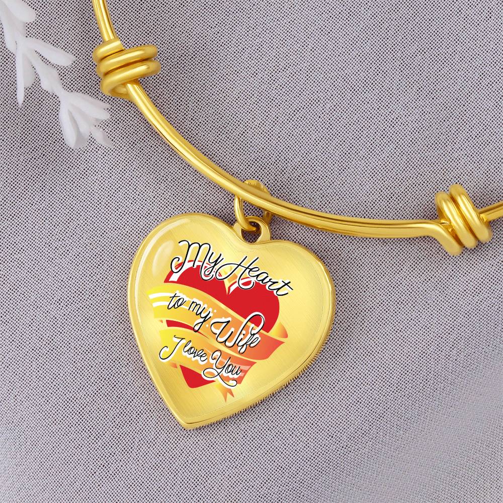 My Heart to My Wife Luxury Heart Bangle