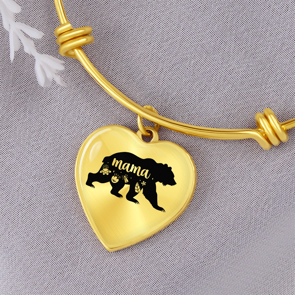 Mama Bear Luxury Heart Bangle