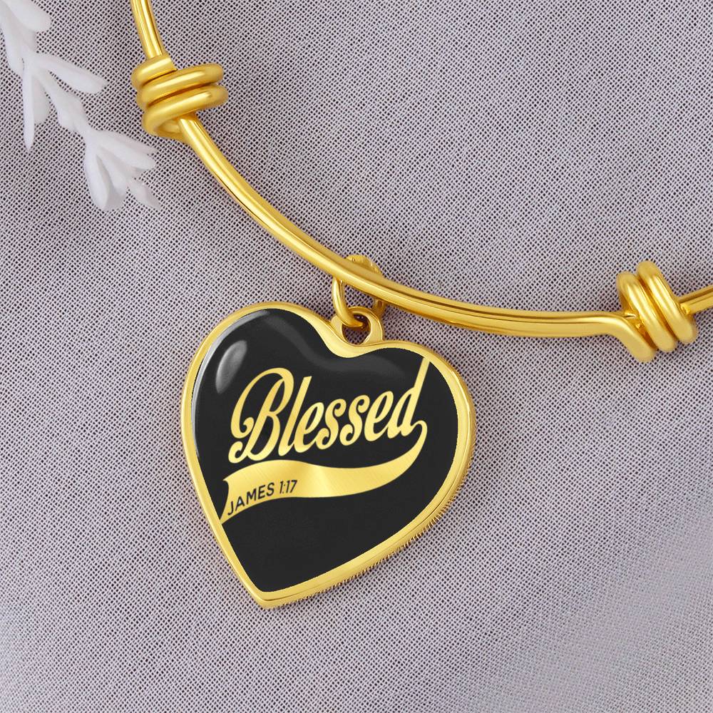 Blessed James 1:17 Luxury Heart Bangle