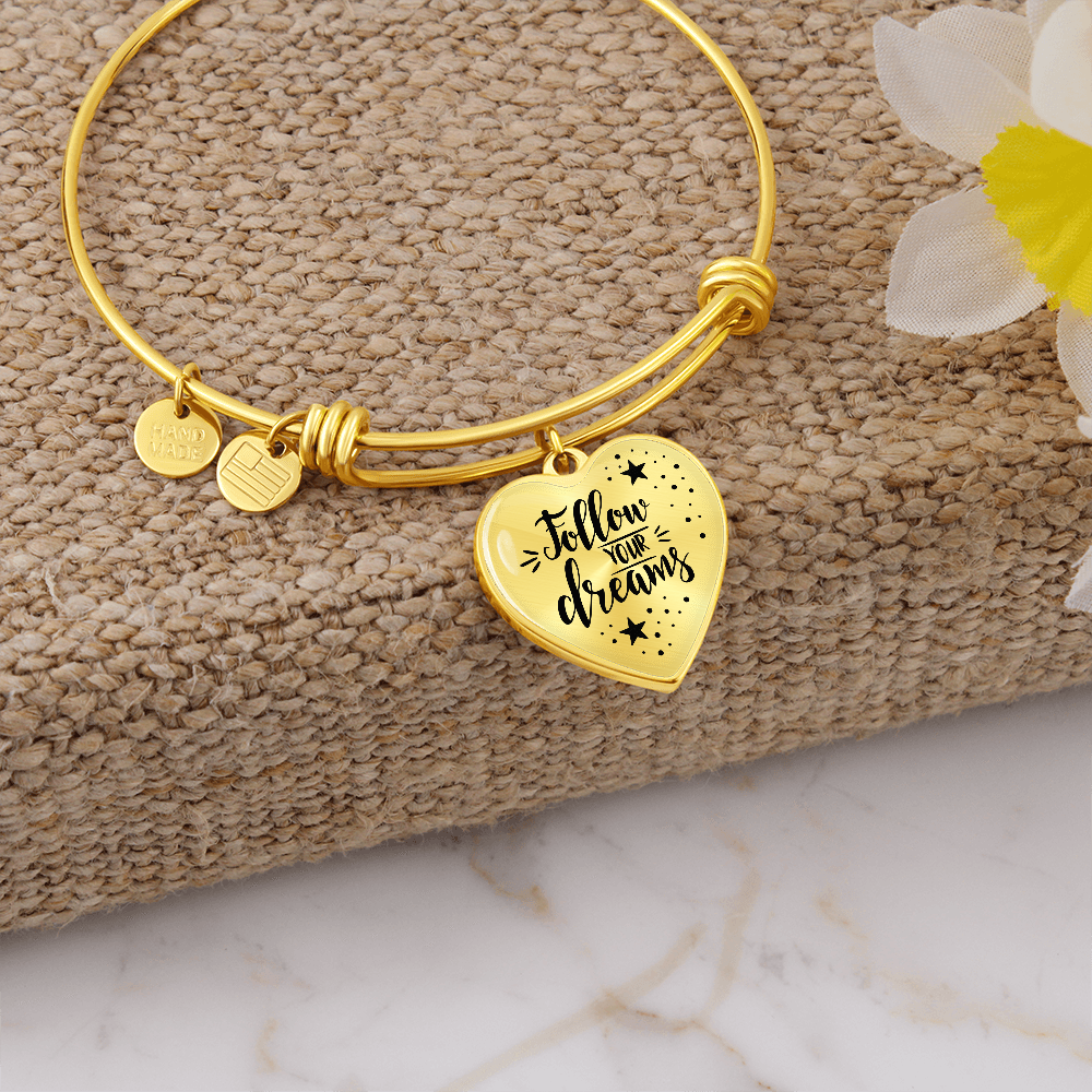 Follow Your Dreams Luxury Heart Bangle