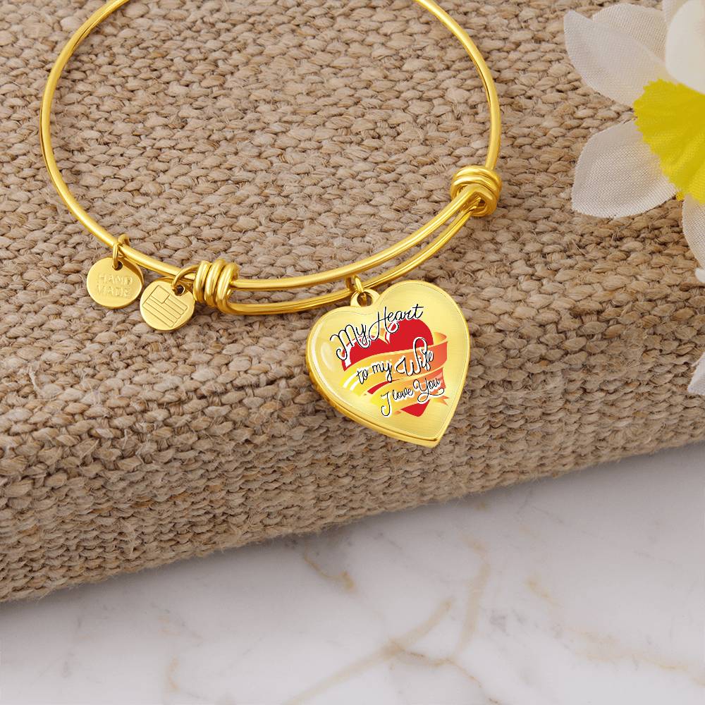 My Heart to My Wife Luxury Heart Bangle