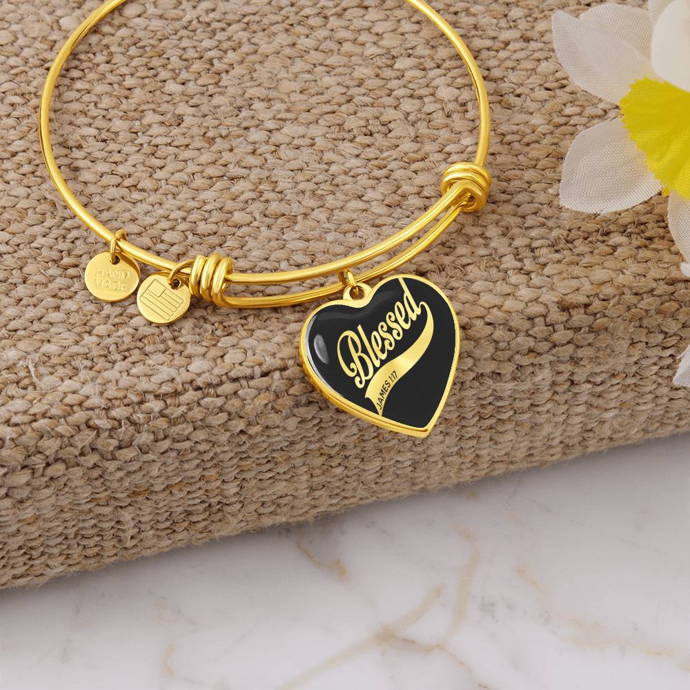 Blessed James 1:17 Luxury Heart Bangle