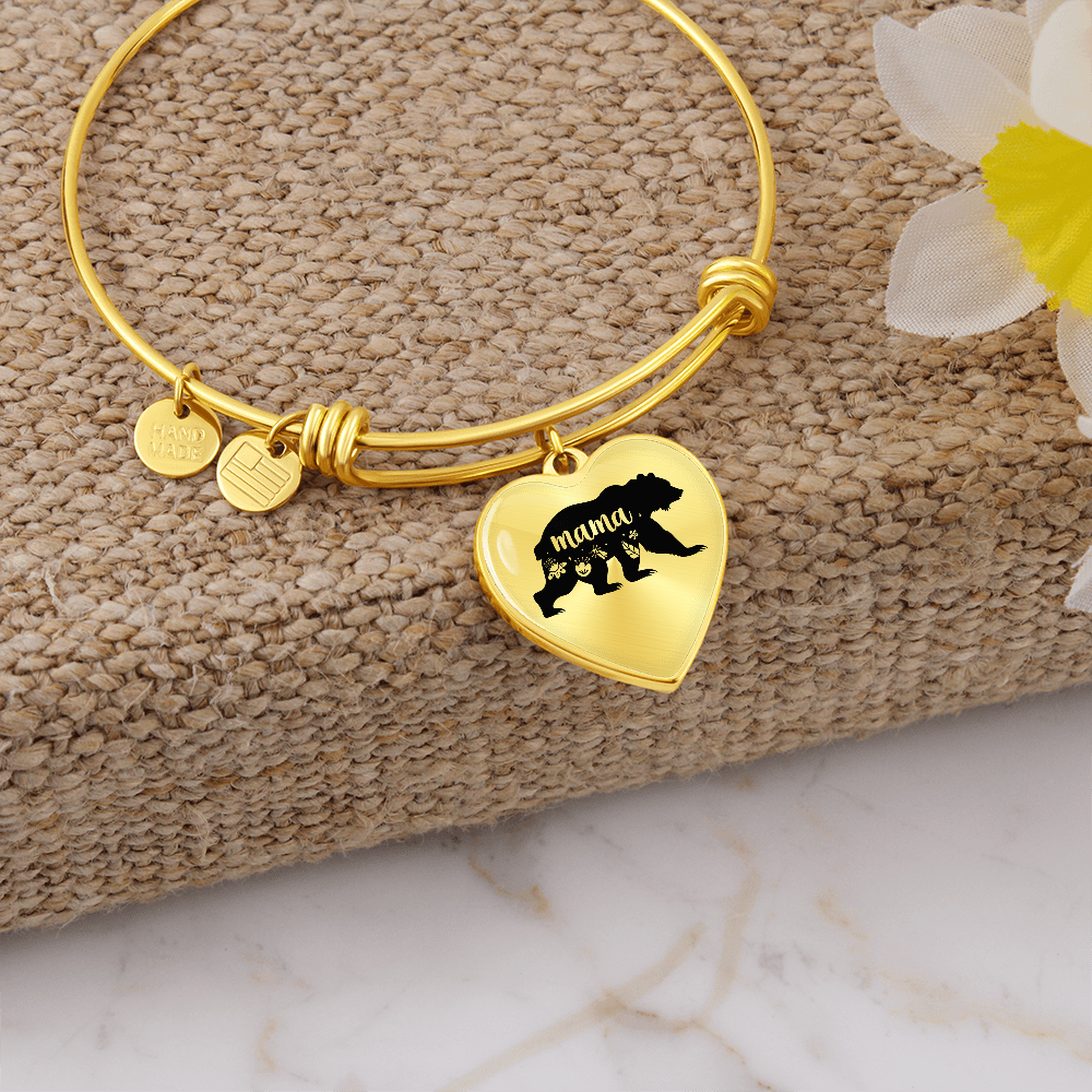 Mama Bear Luxury Heart Bangle