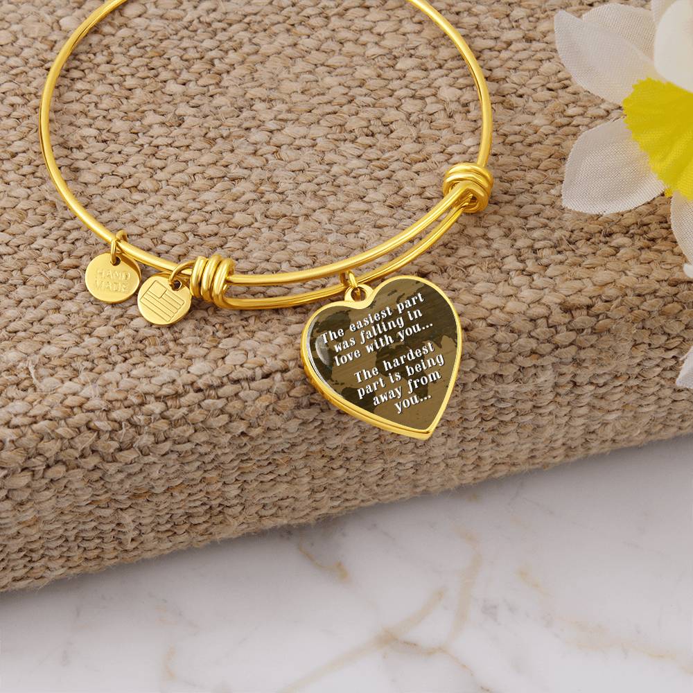 Hardest Part Is Being Away From You Luxury Heart Bangle