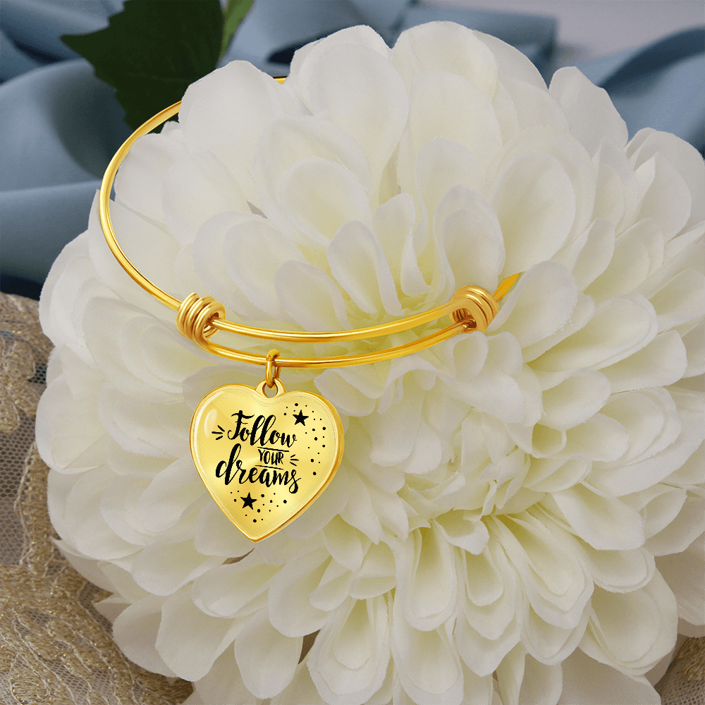 Follow Your Dreams Luxury Heart Bangle