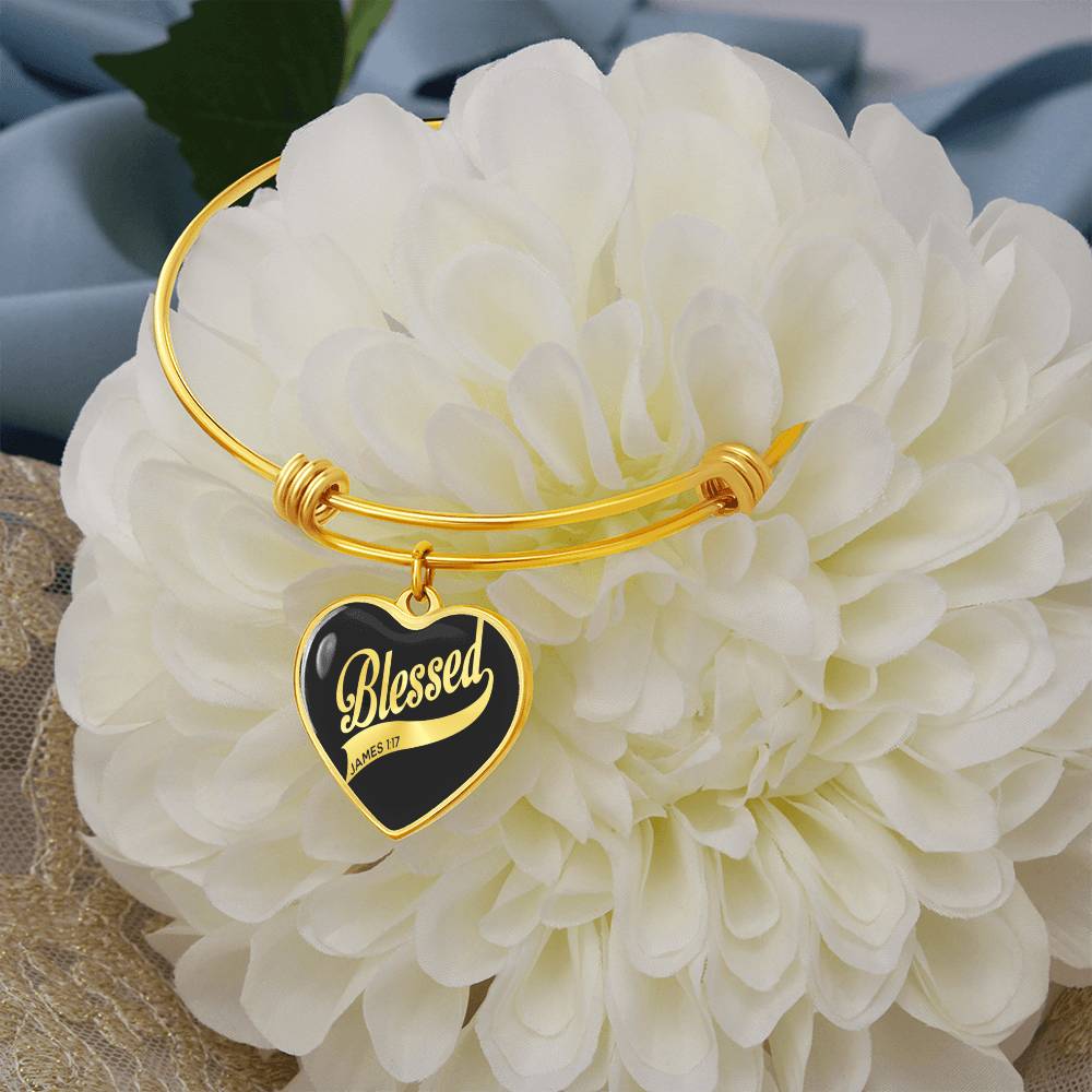 Blessed James 1:17 Luxury Heart Bangle