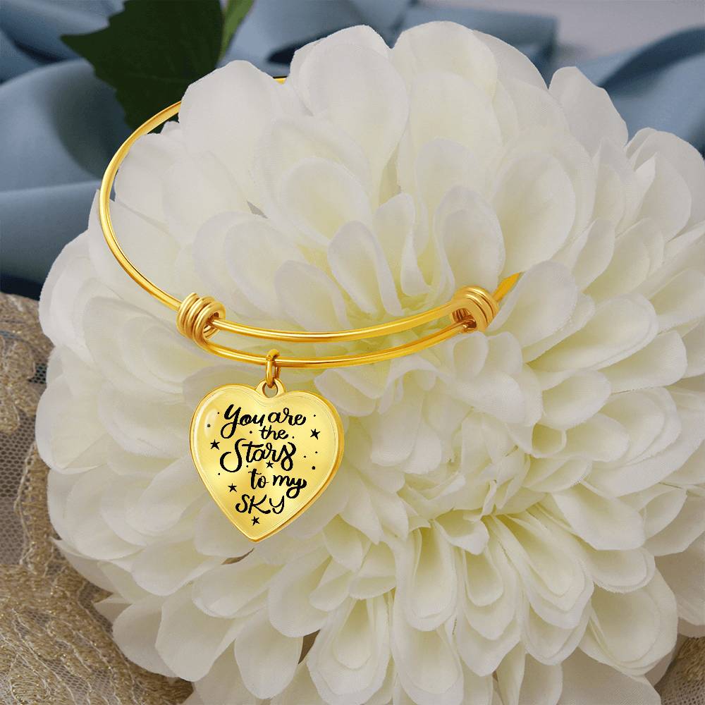 You Are the Stars to My Sky Luxury Heart Bangle