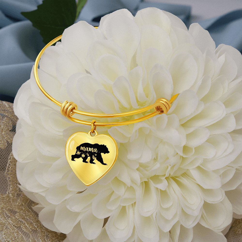 Mama Bear Luxury Heart Bangle