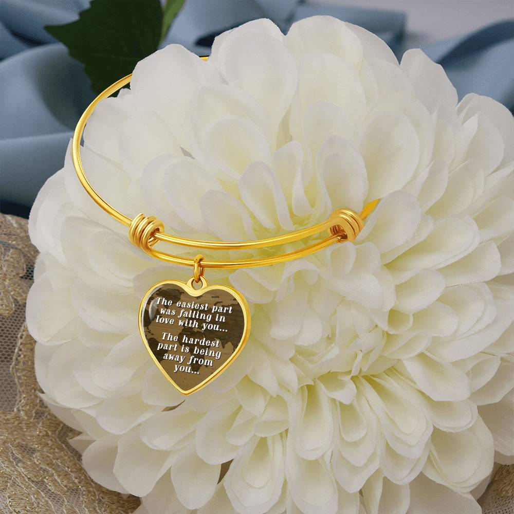 Hardest Part Is Being Away From You Luxury Heart Bangle