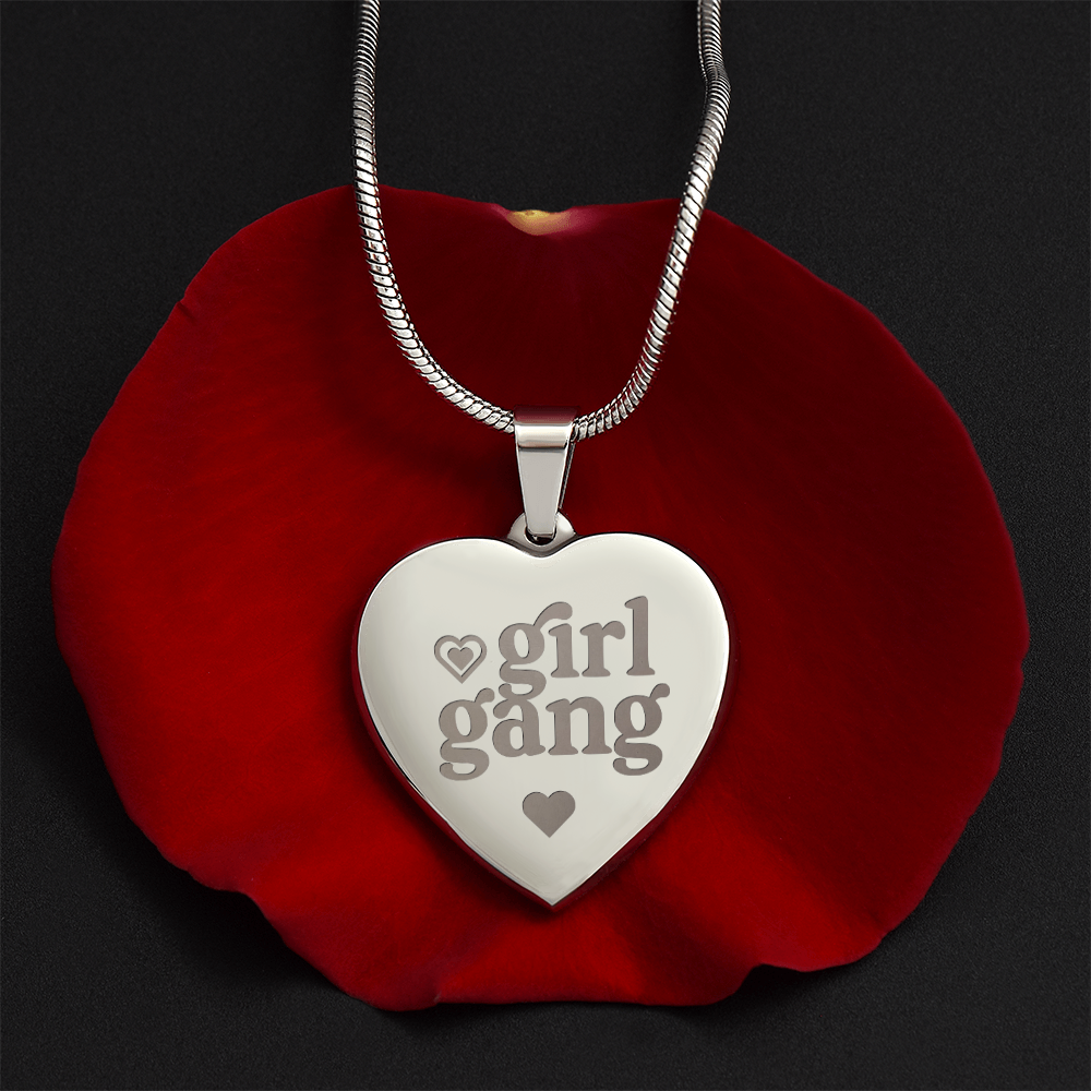 Girl Gang Engraved Heart Necklace
