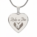 Ride or Die Friendship Engraved Heart Necklace