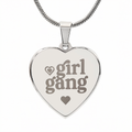Girl Gang Engraved Heart Necklace