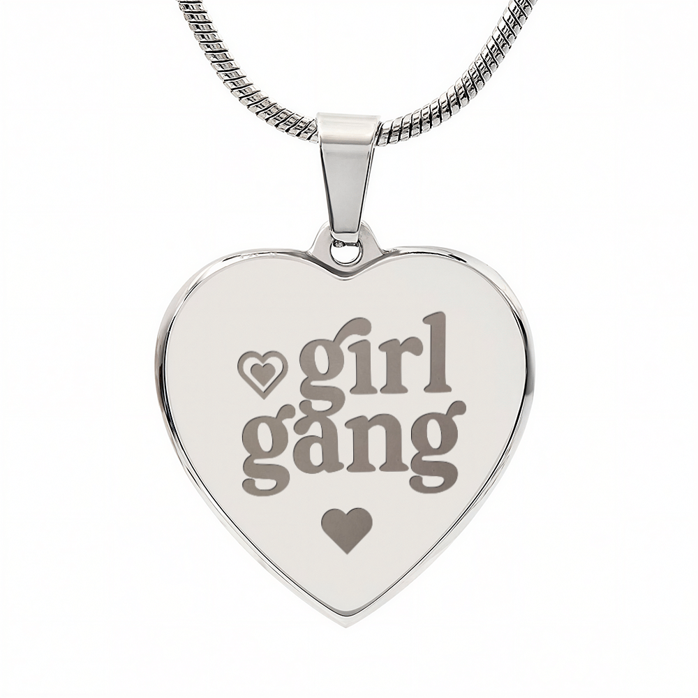 Girl Gang Engraved Heart Necklace