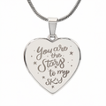 You Are the Stars to My Sky Engraved Heart Necklace