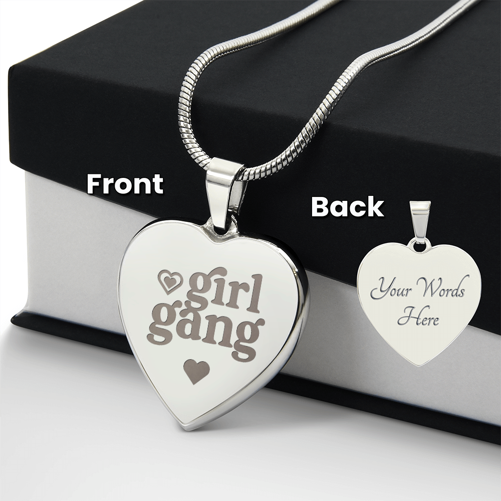 Girl Gang Engraved Heart Necklace