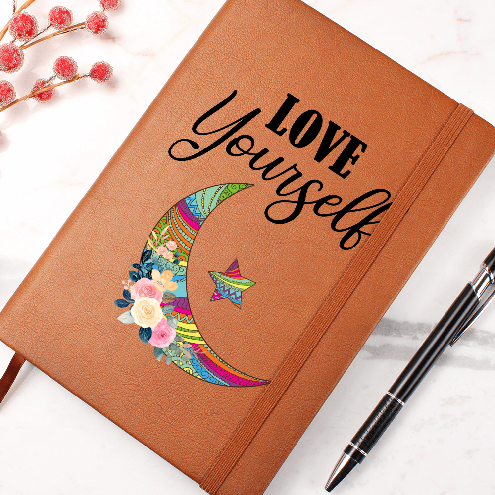 Love Yourself Floral Moon Graphic Journal