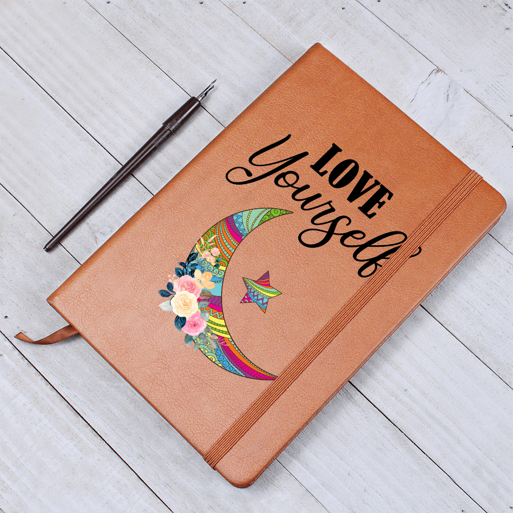 Love Yourself Floral Moon Graphic Journal