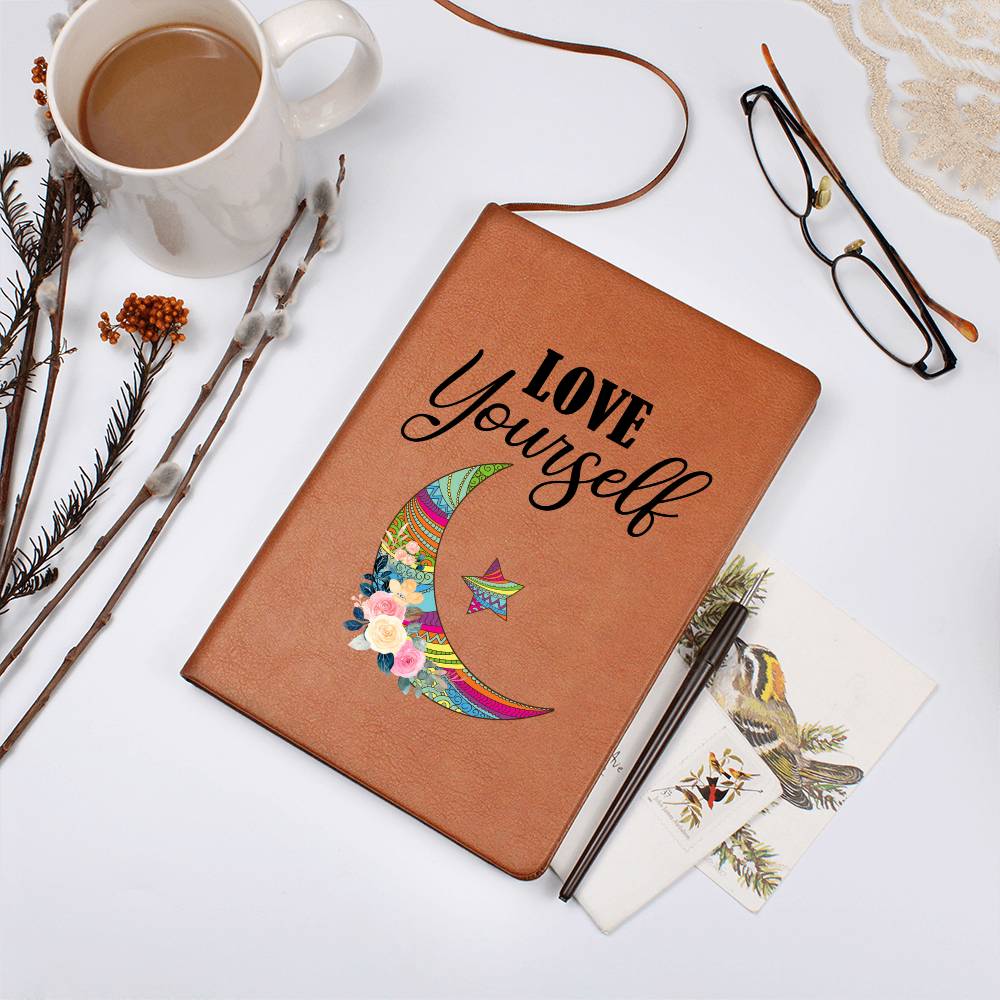 Love Yourself Floral Moon Graphic Journal