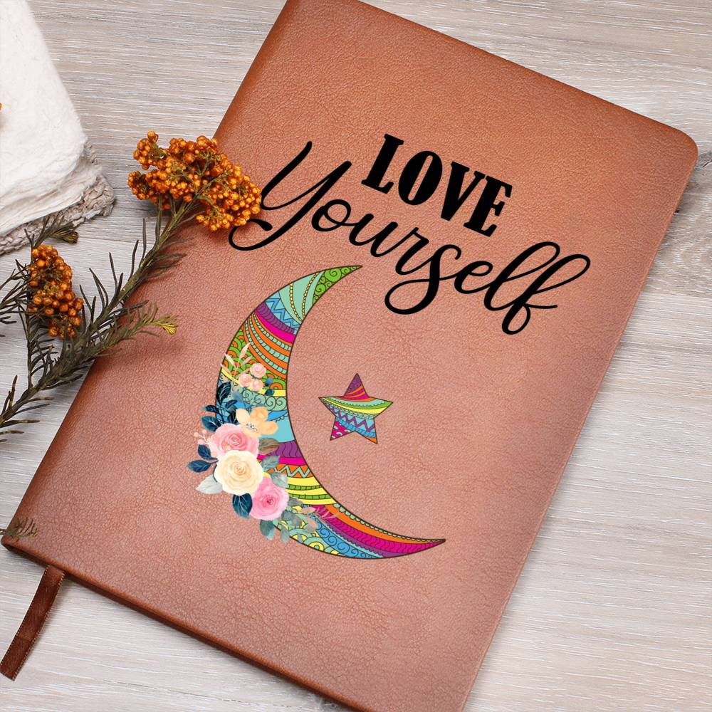 Love Yourself Floral Moon Graphic Journal