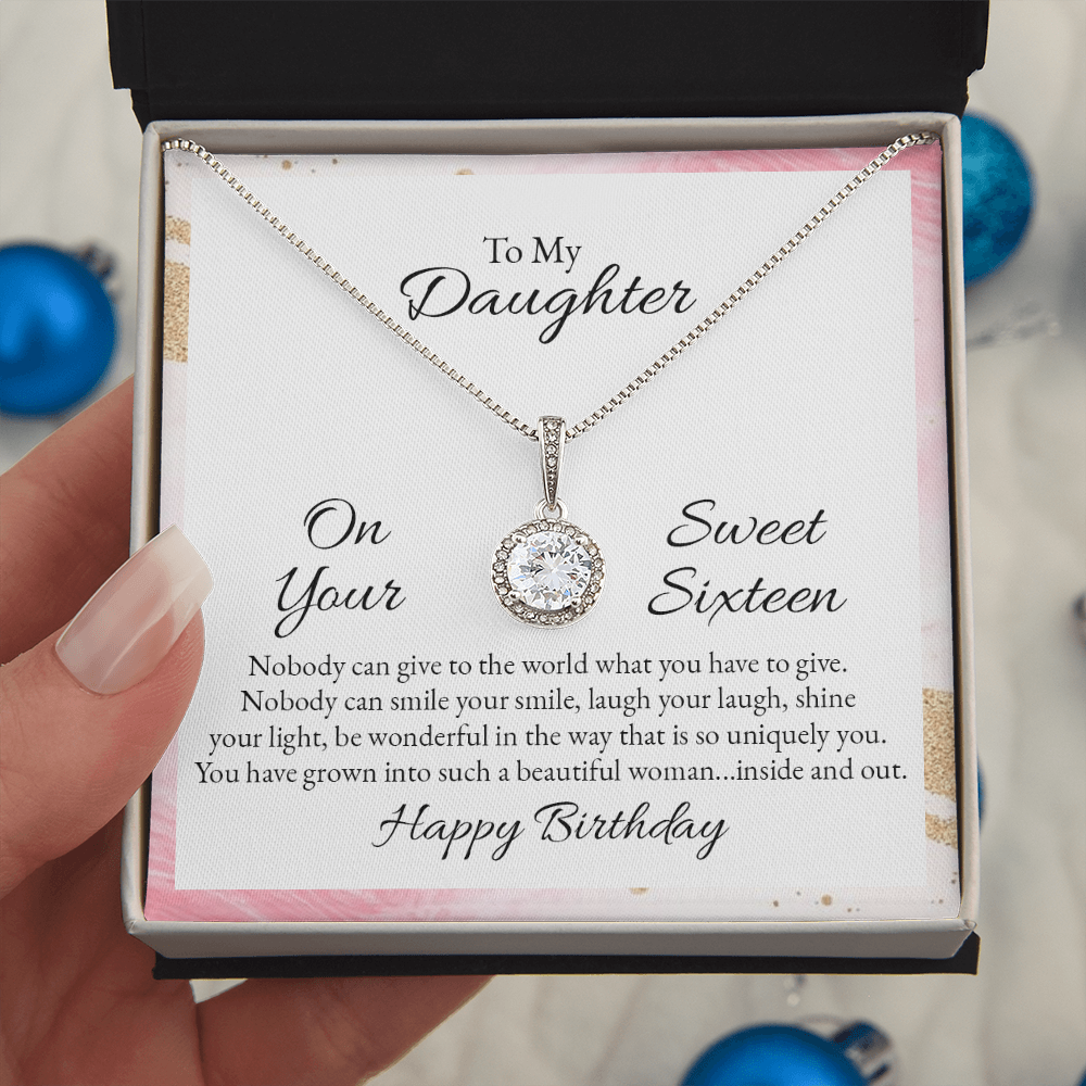 To My Daughter, Sweet Sixteen Birthday Eternal Hope Necklace