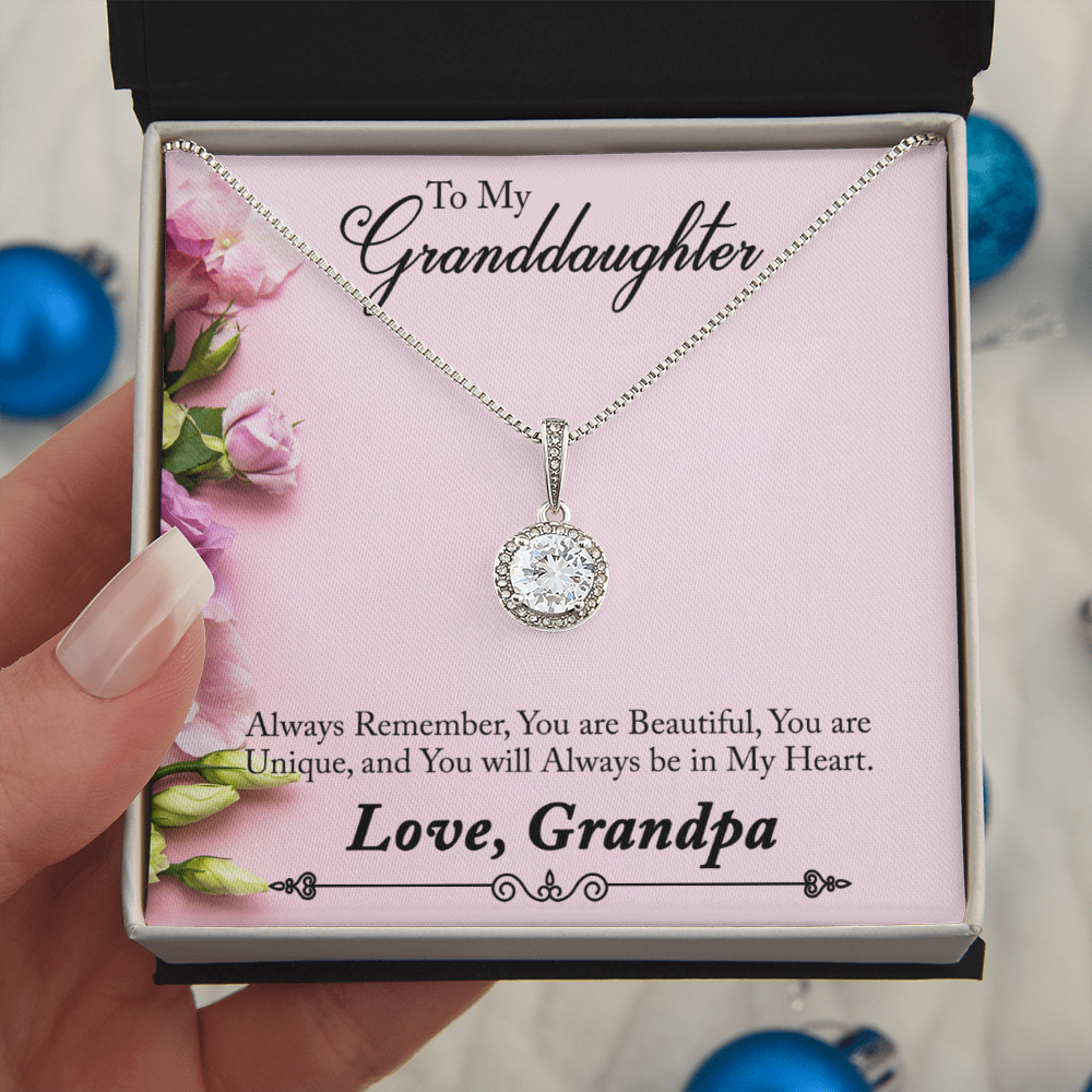 To My Granddaughter Always in My Heart Eternal Hope Necklace