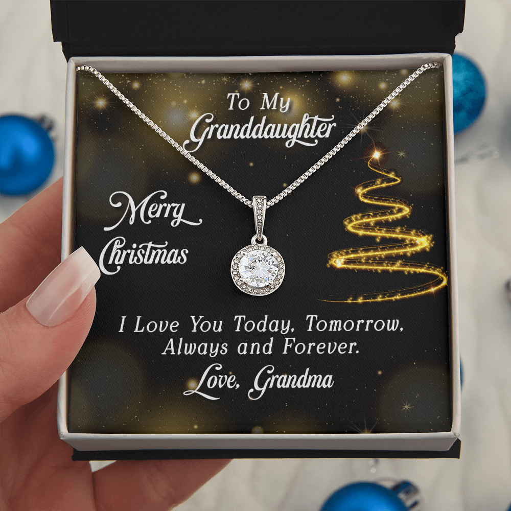 To My Granddaughter, Merry Christmas Eternal Hope Necklace