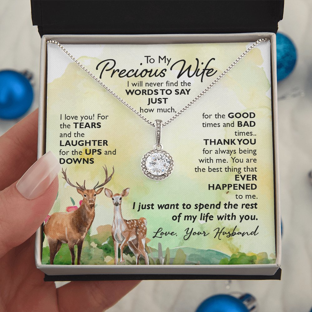 To My Precious Wife, Through Ups and Downs Eternal Hope Necklace
