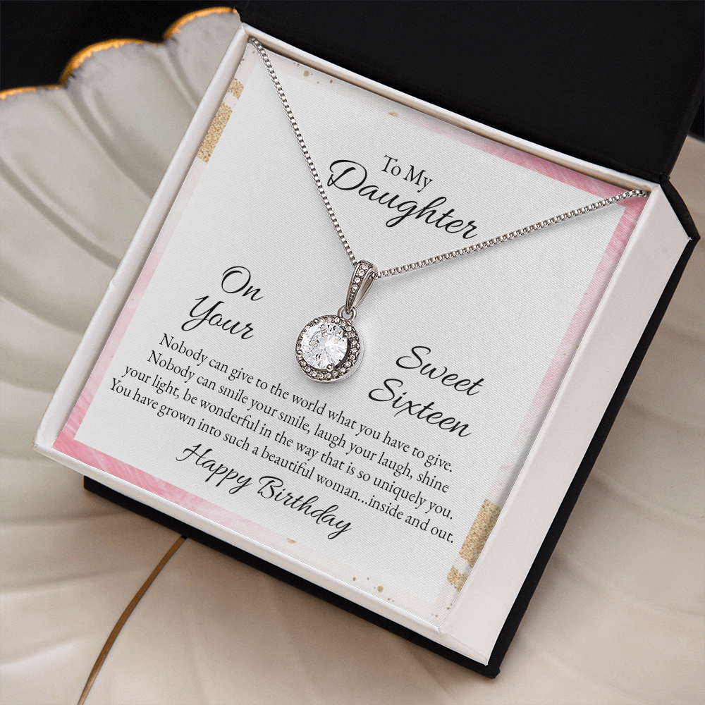 To My Daughter, Sweet Sixteen Birthday Eternal Hope Necklace