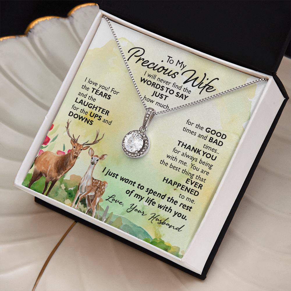 To My Precious Wife, Through Ups and Downs Eternal Hope Necklace