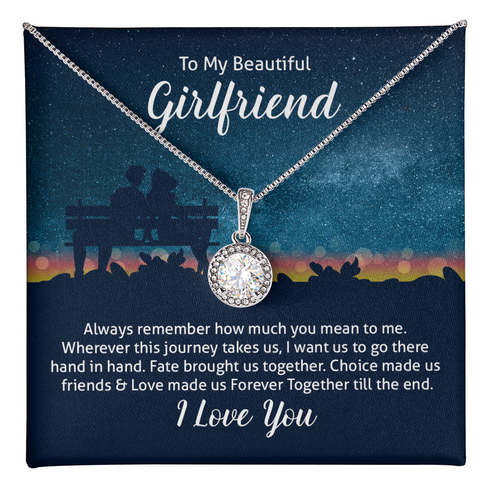 To My Beautiful Girlfriend, Forever Together Eternal Hope Necklace