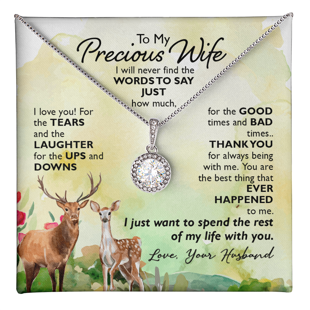 To My Precious Wife, Through Ups and Downs Eternal Hope Necklace