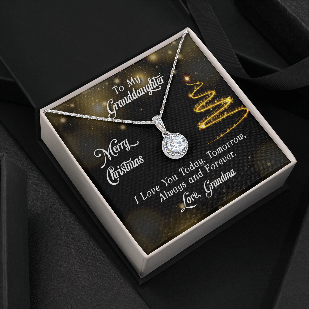 To My Granddaughter, Merry Christmas Eternal Hope Necklace