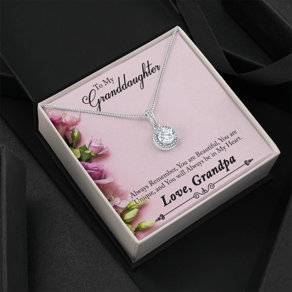 To My Granddaughter Always in My Heart Eternal Hope Necklace