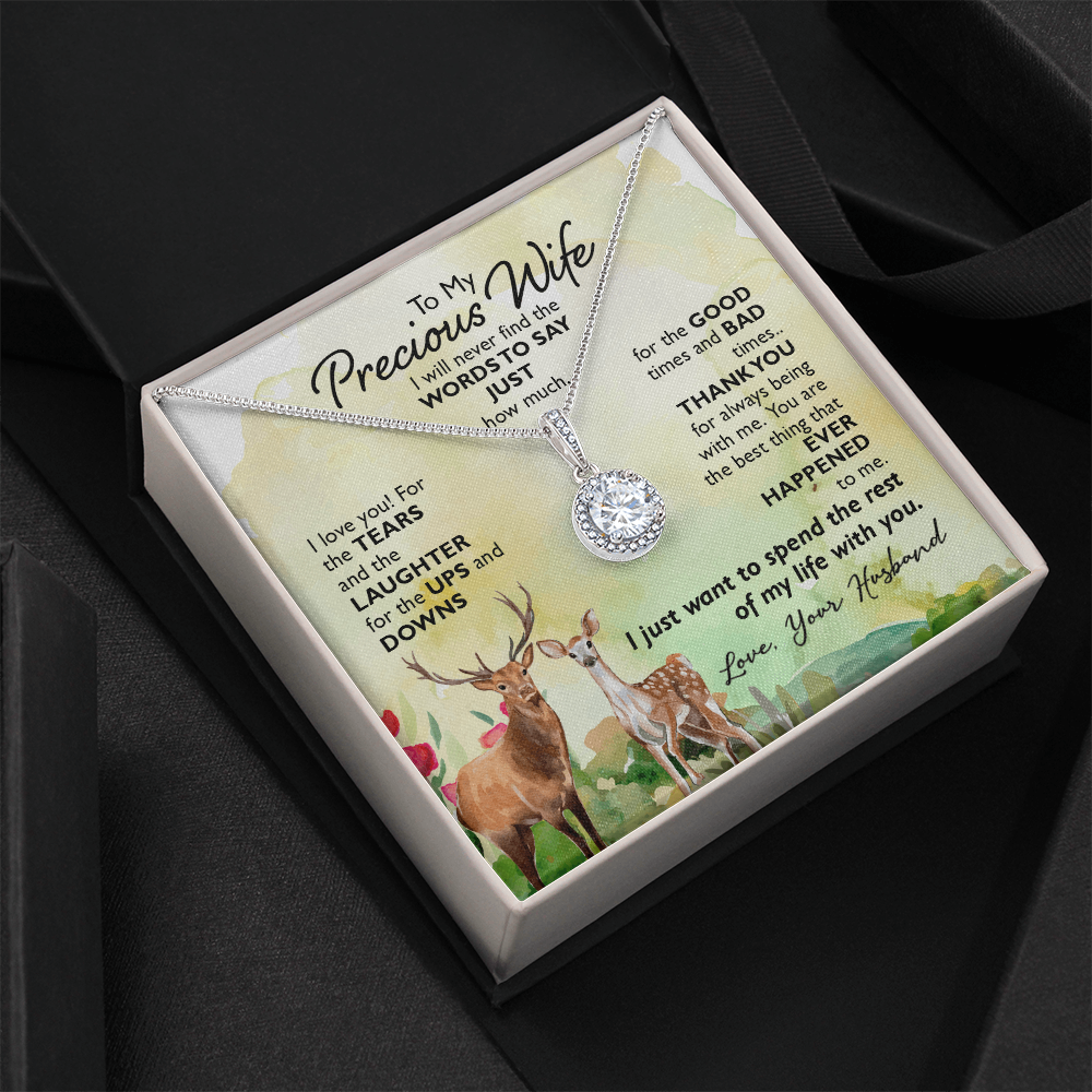 To My Precious Wife, Through Ups and Downs Eternal Hope Necklace