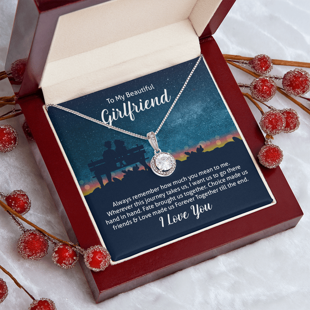 To My Beautiful Girlfriend, Forever Together Eternal Hope Necklace
