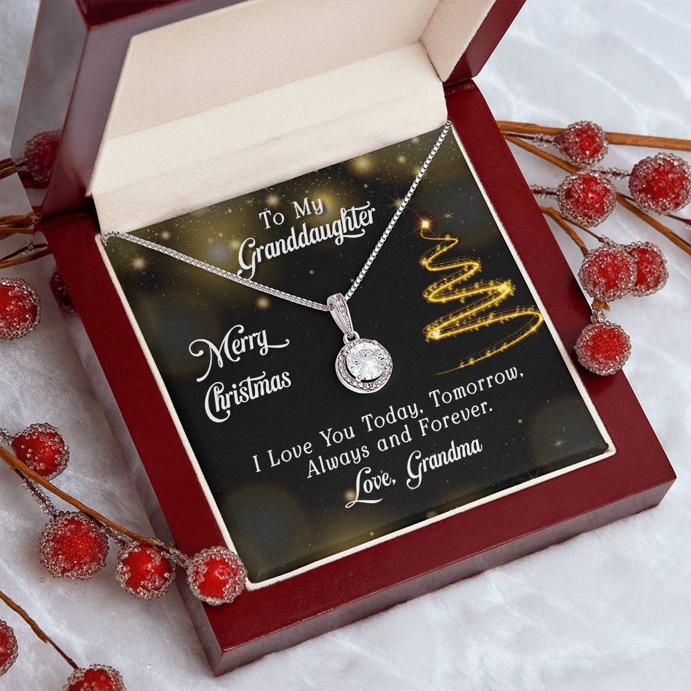 To My Granddaughter, Merry Christmas Eternal Hope Necklace