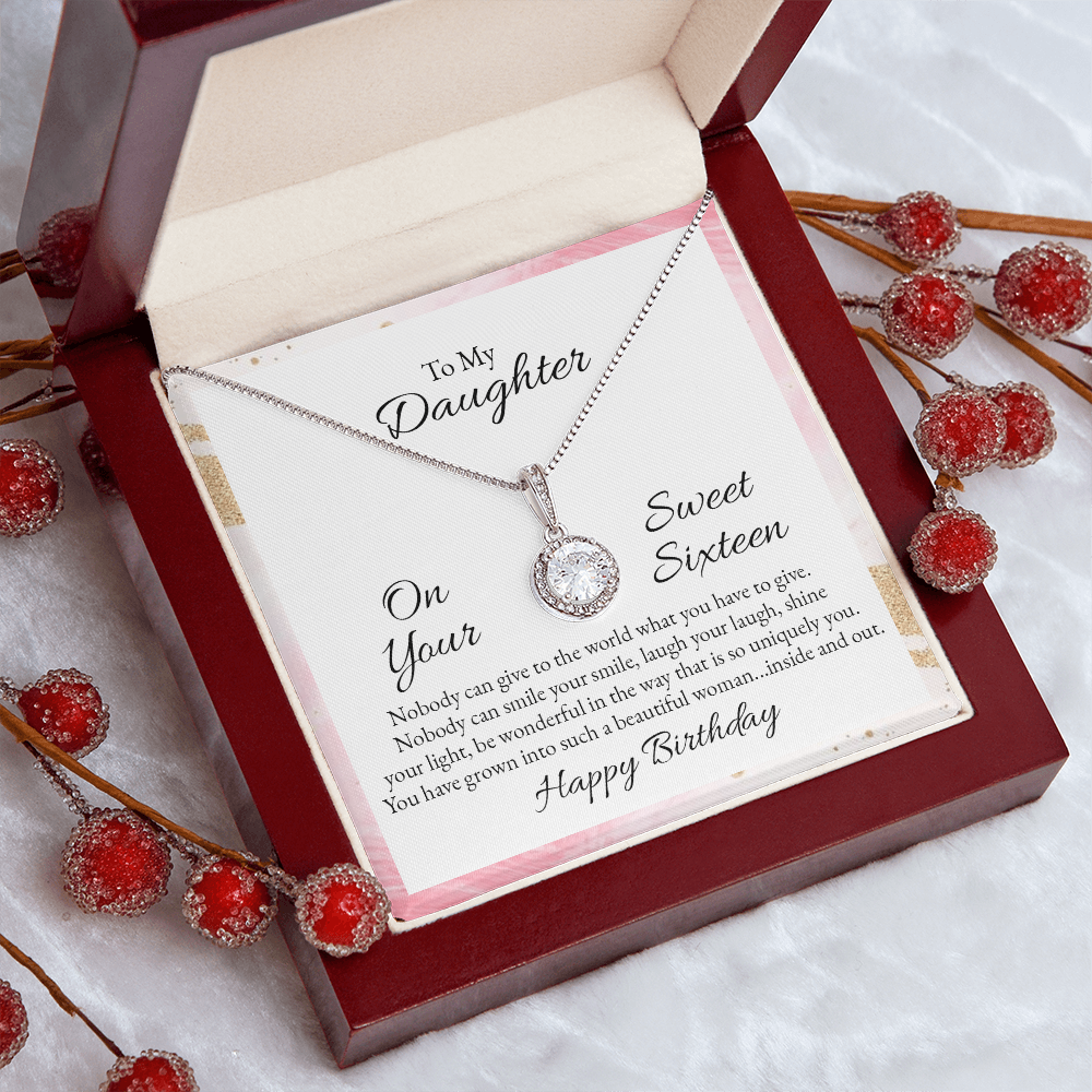 To My Daughter, Sweet Sixteen Birthday Eternal Hope Necklace