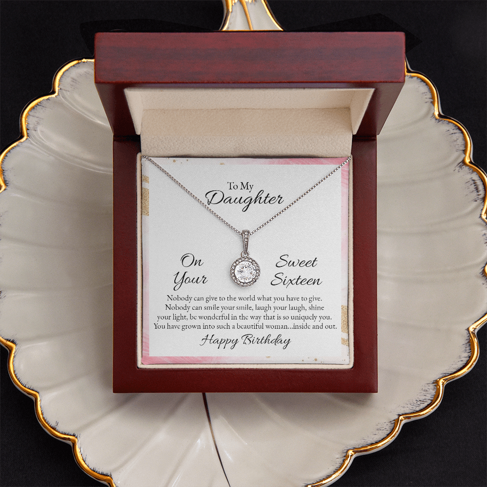 To My Daughter, Sweet Sixteen Birthday Eternal Hope Necklace