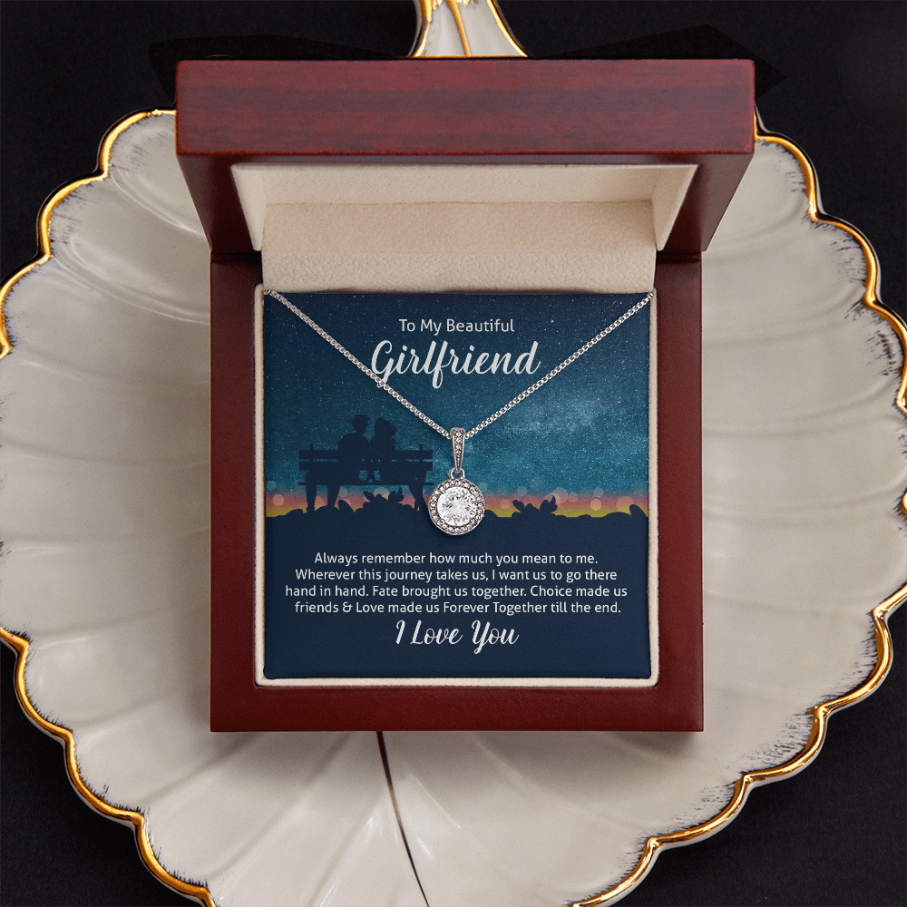 To My Beautiful Girlfriend, Forever Together Eternal Hope Necklace