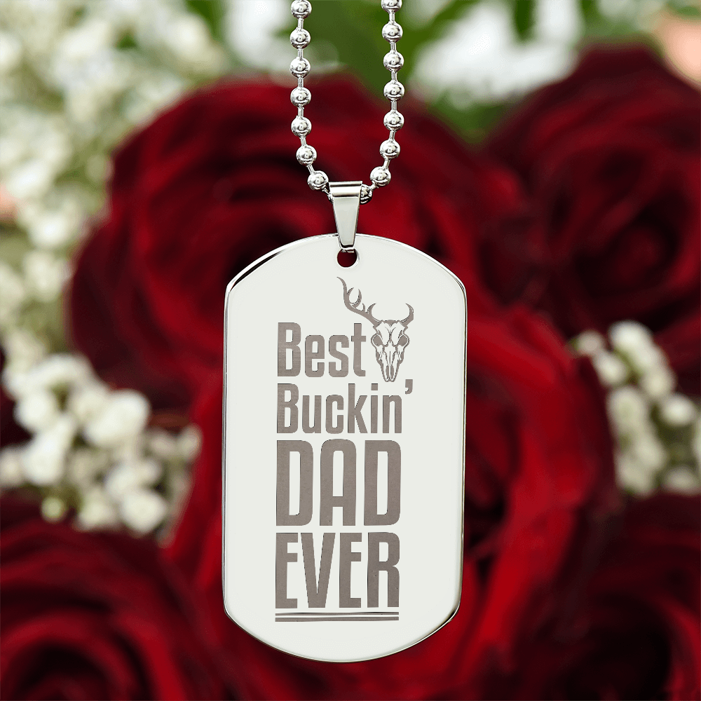 To My Dad – My Hero Engraved Dog Tag Necklace