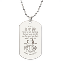 Best Dad in the World Engraved Dog Tag Necklace