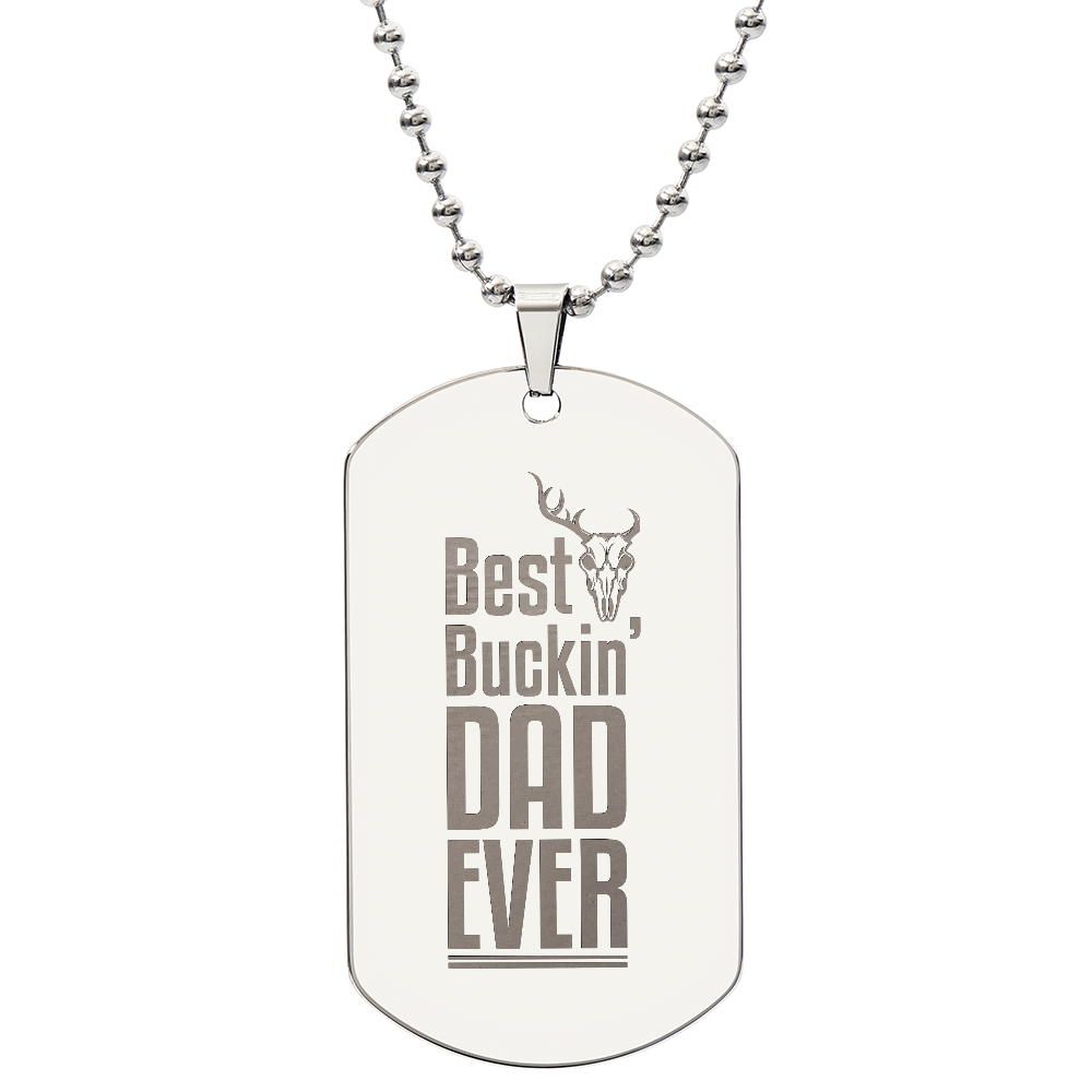 To My Dad – My Hero Engraved Dog Tag Necklace