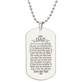 Dad You Are My Hero Engraved Dog Tag Necklace