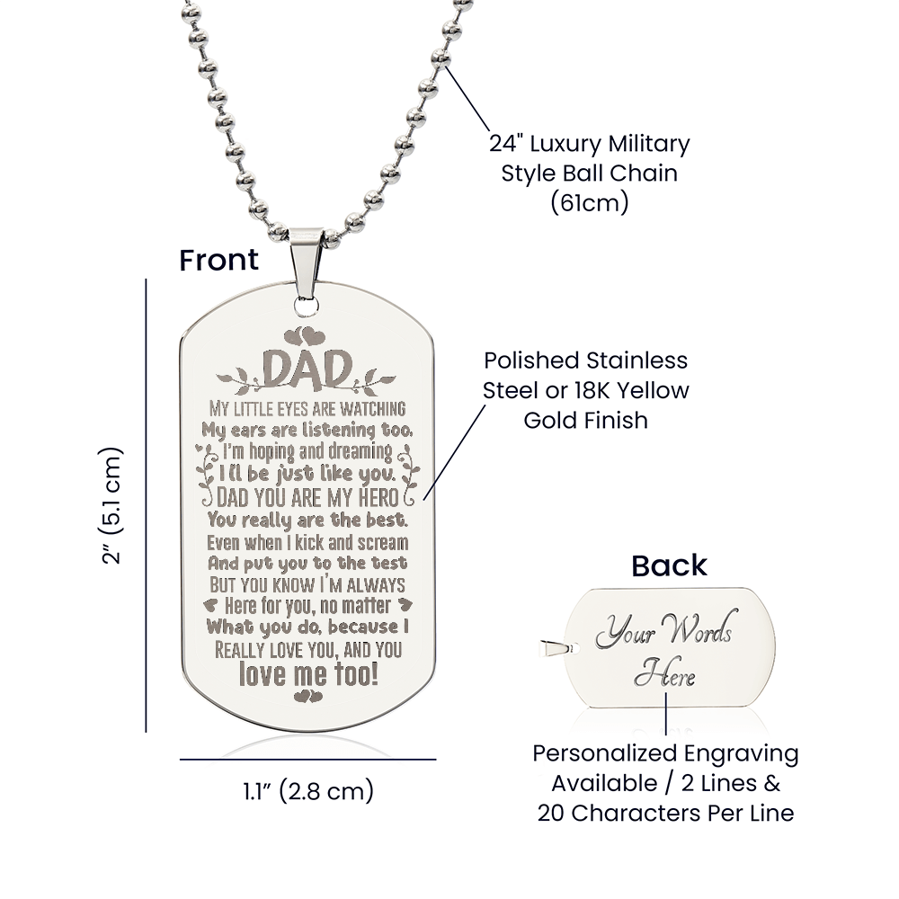 Dog Tag Necklace - Engraved
