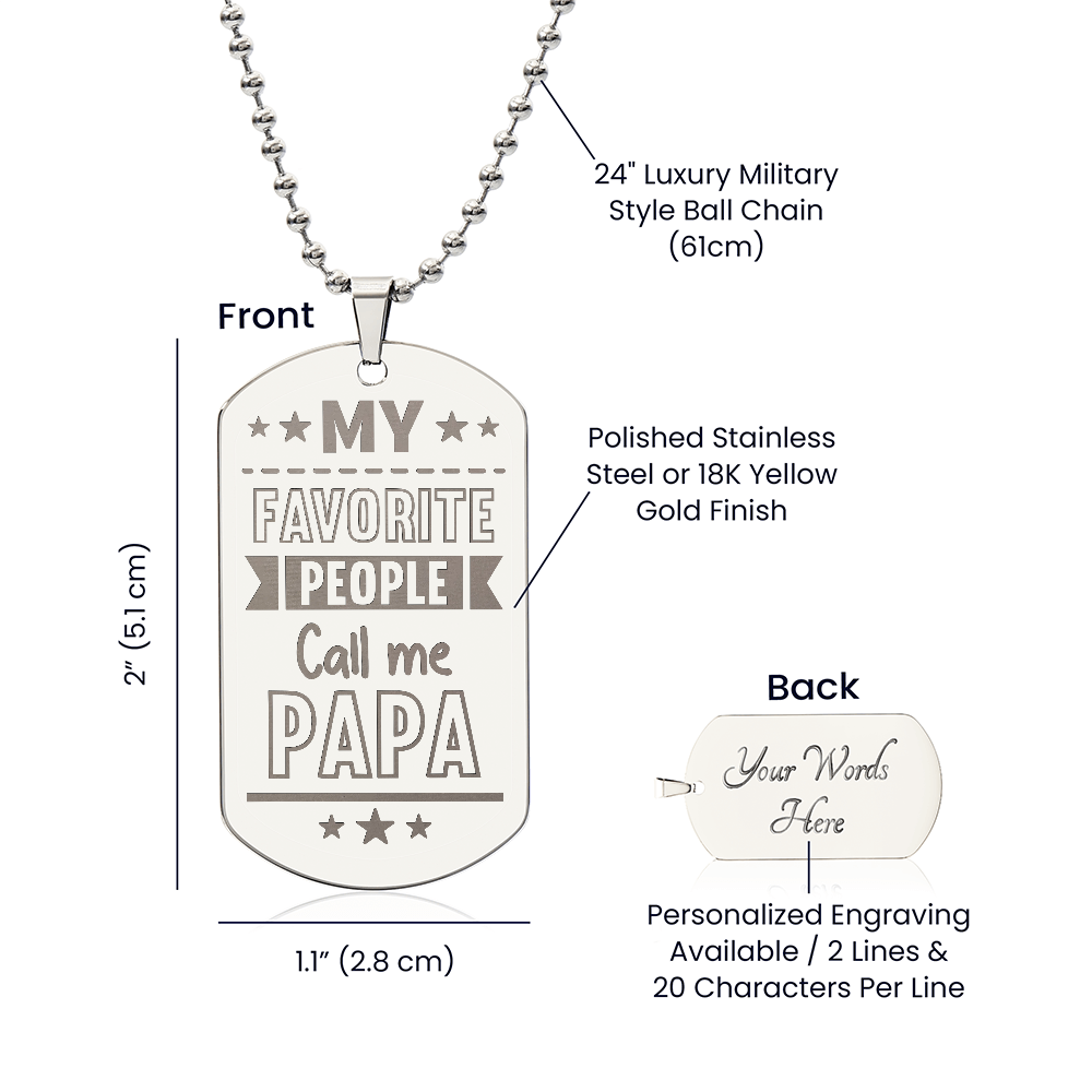 Dog Tag Necklace - Engraved