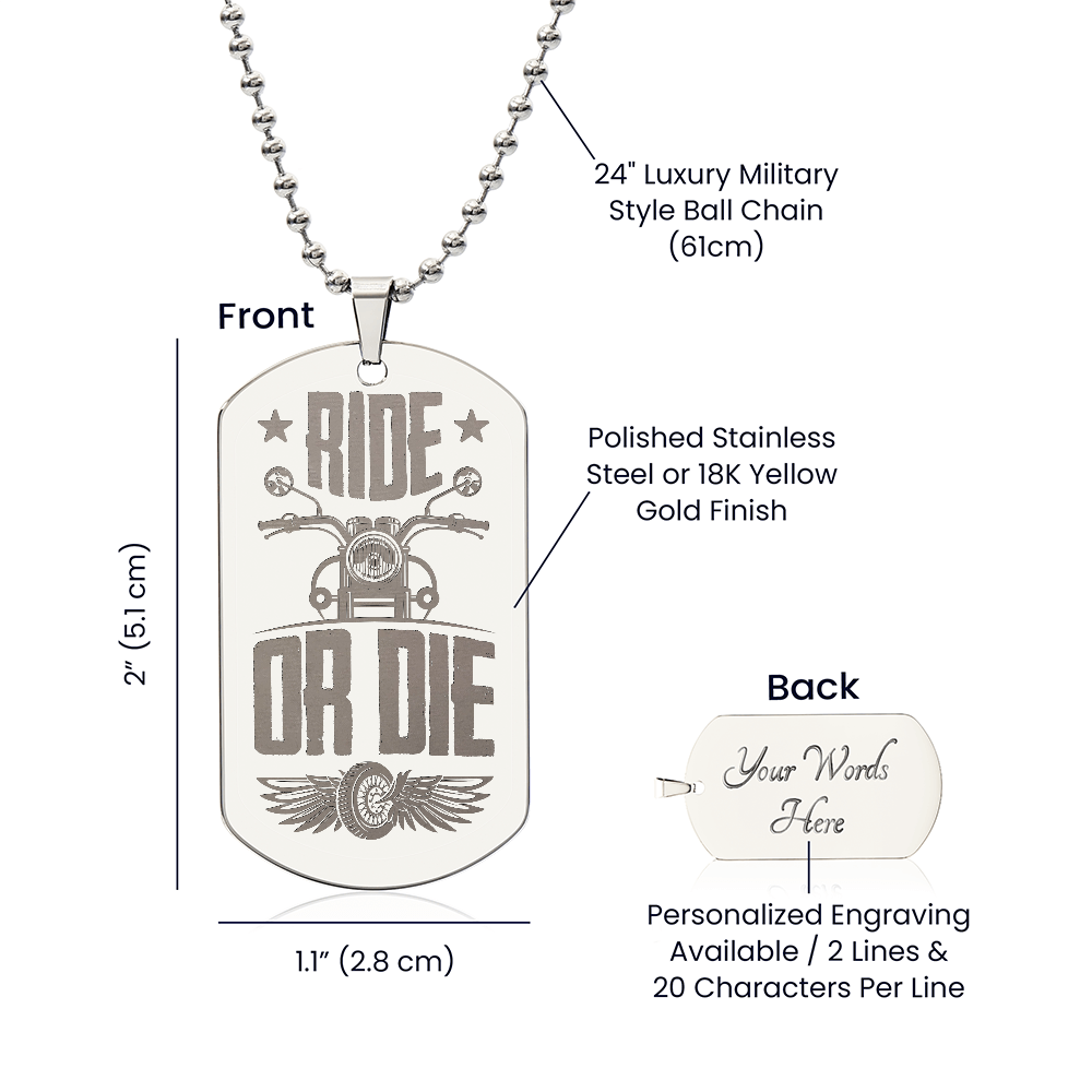 Dog Tag Necklace - Engraved