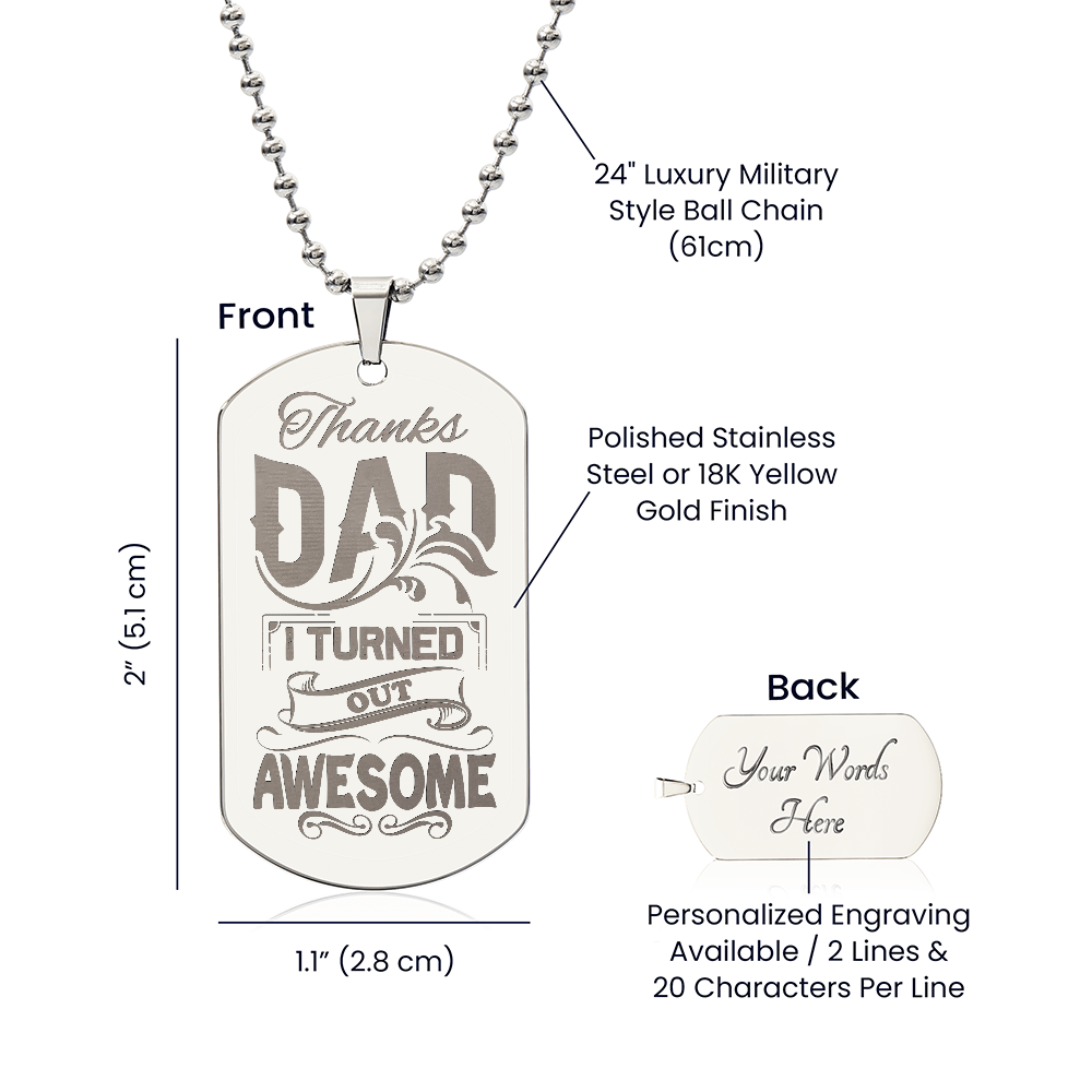 Dog Tag Necklace - Engraved