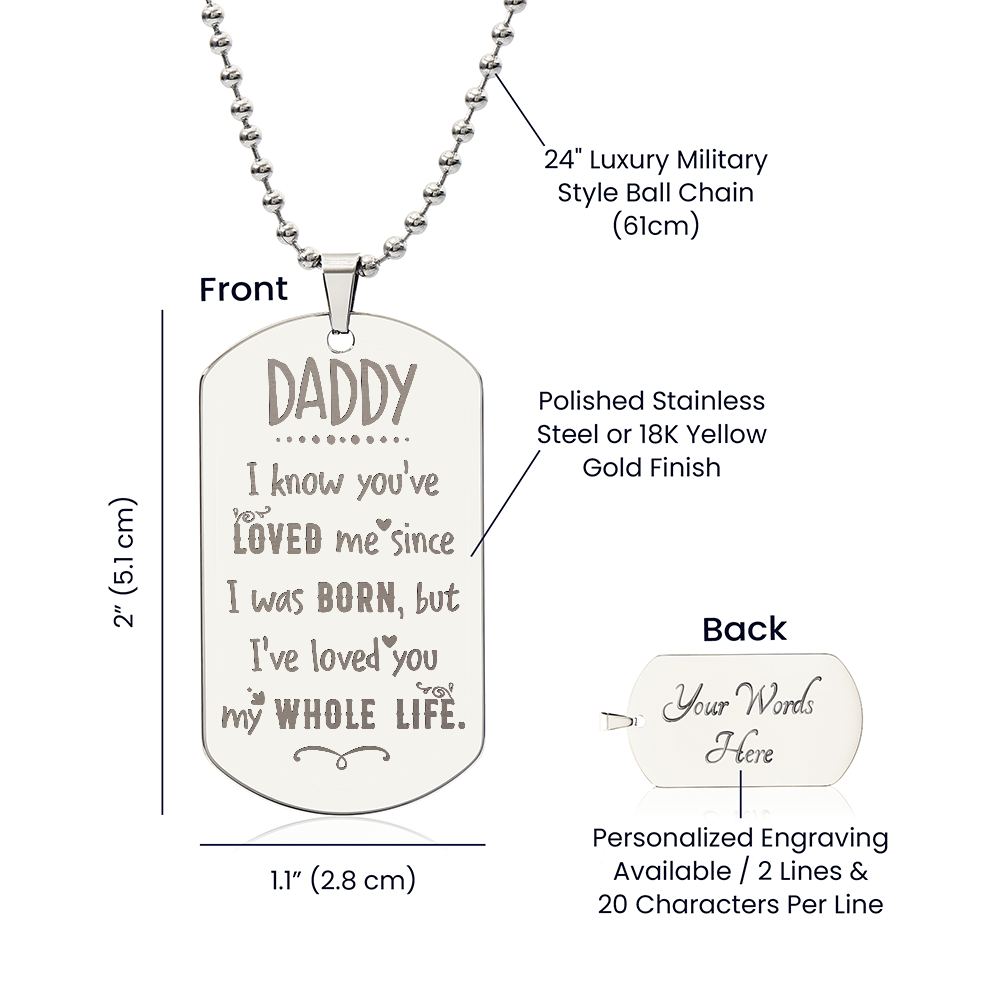 Dog Tag Necklace - Engraved