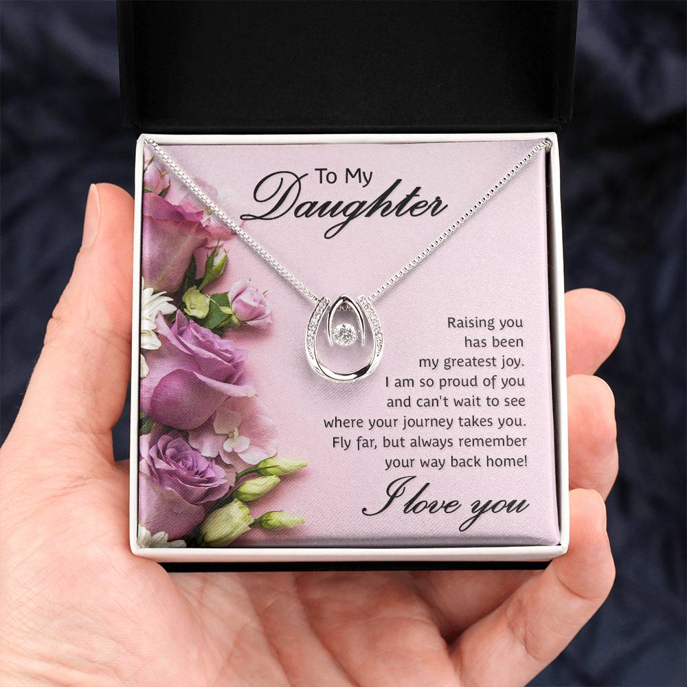 To My Daughter Greatest Joy Lucky In Love Necklace