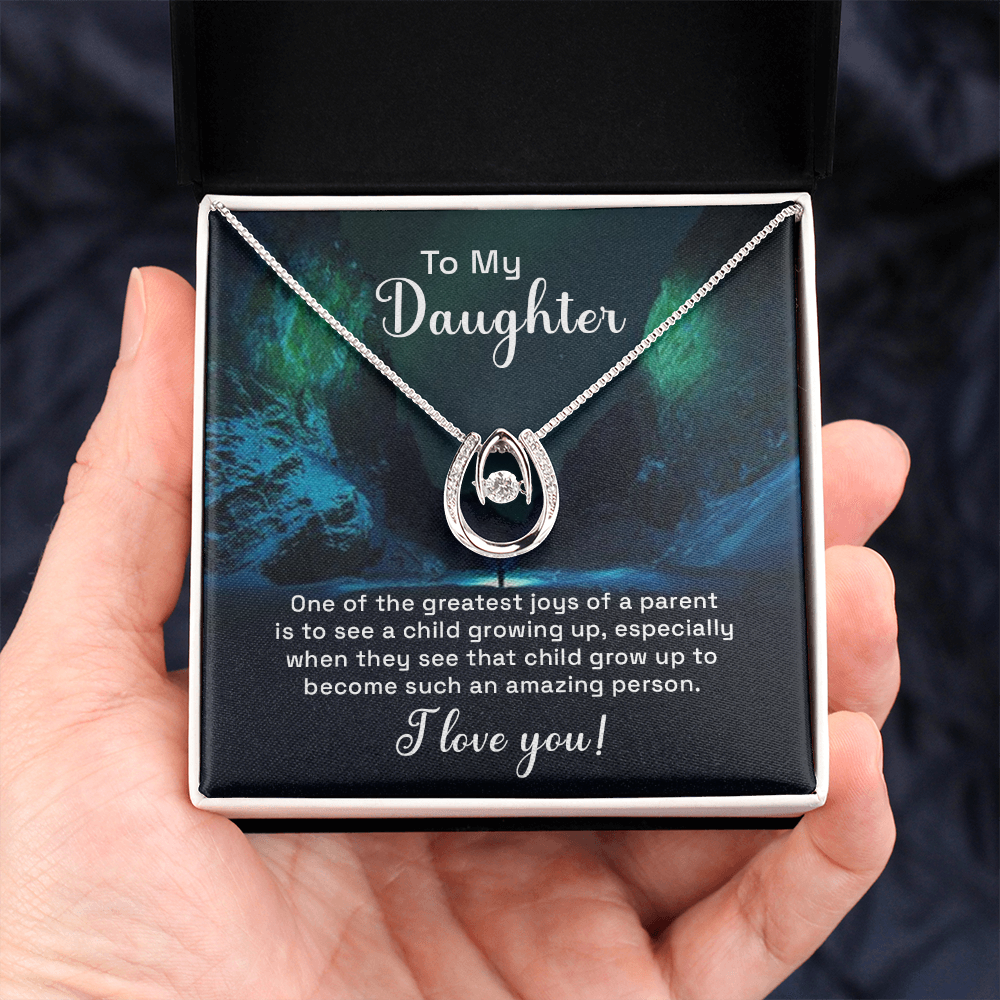 To My Daughter Amazing Person Lucky In Love Necklace